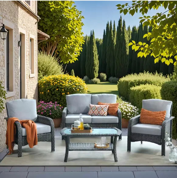 Patio Furniture Set with Cushions,