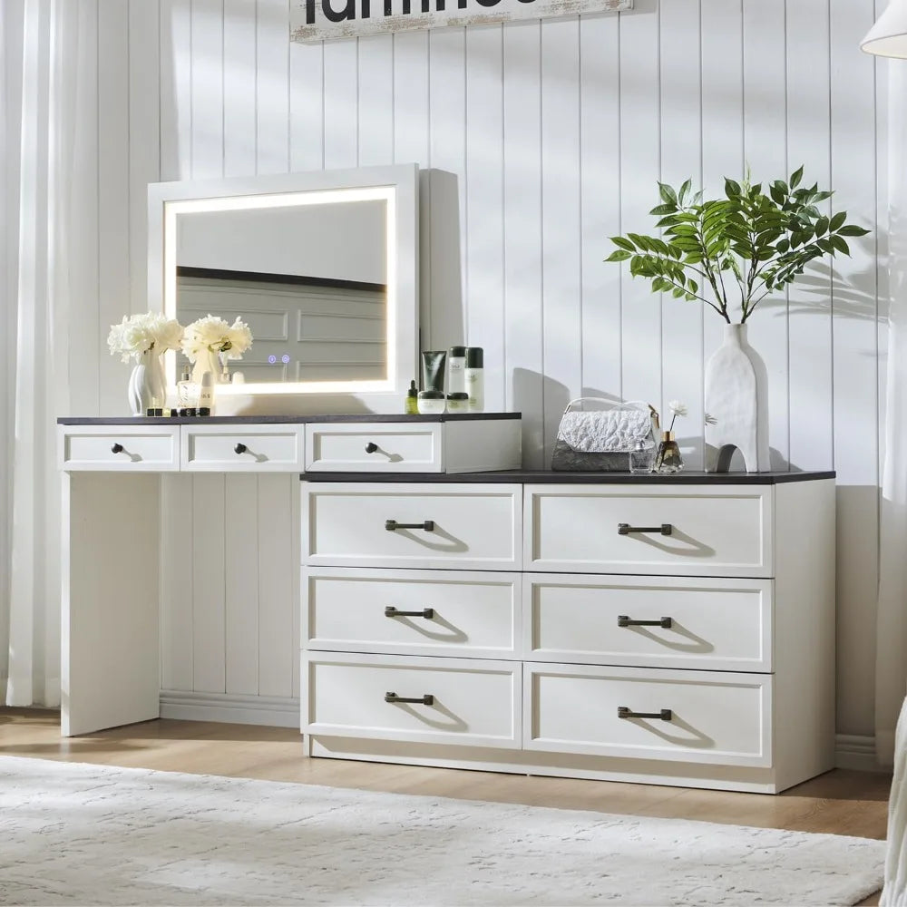 Vanity Desk with Large Drawers