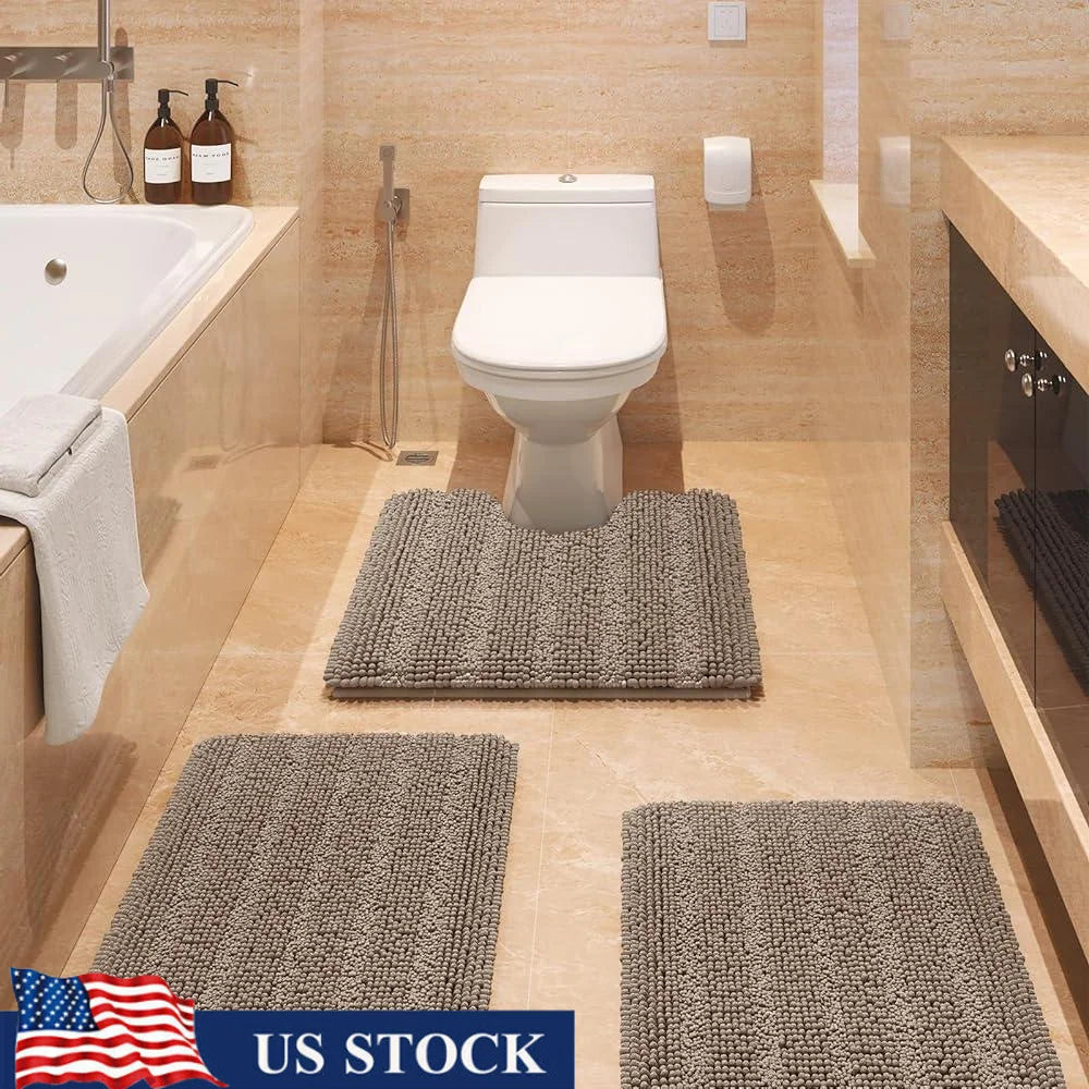 Absorbent Bathroom Mat Set