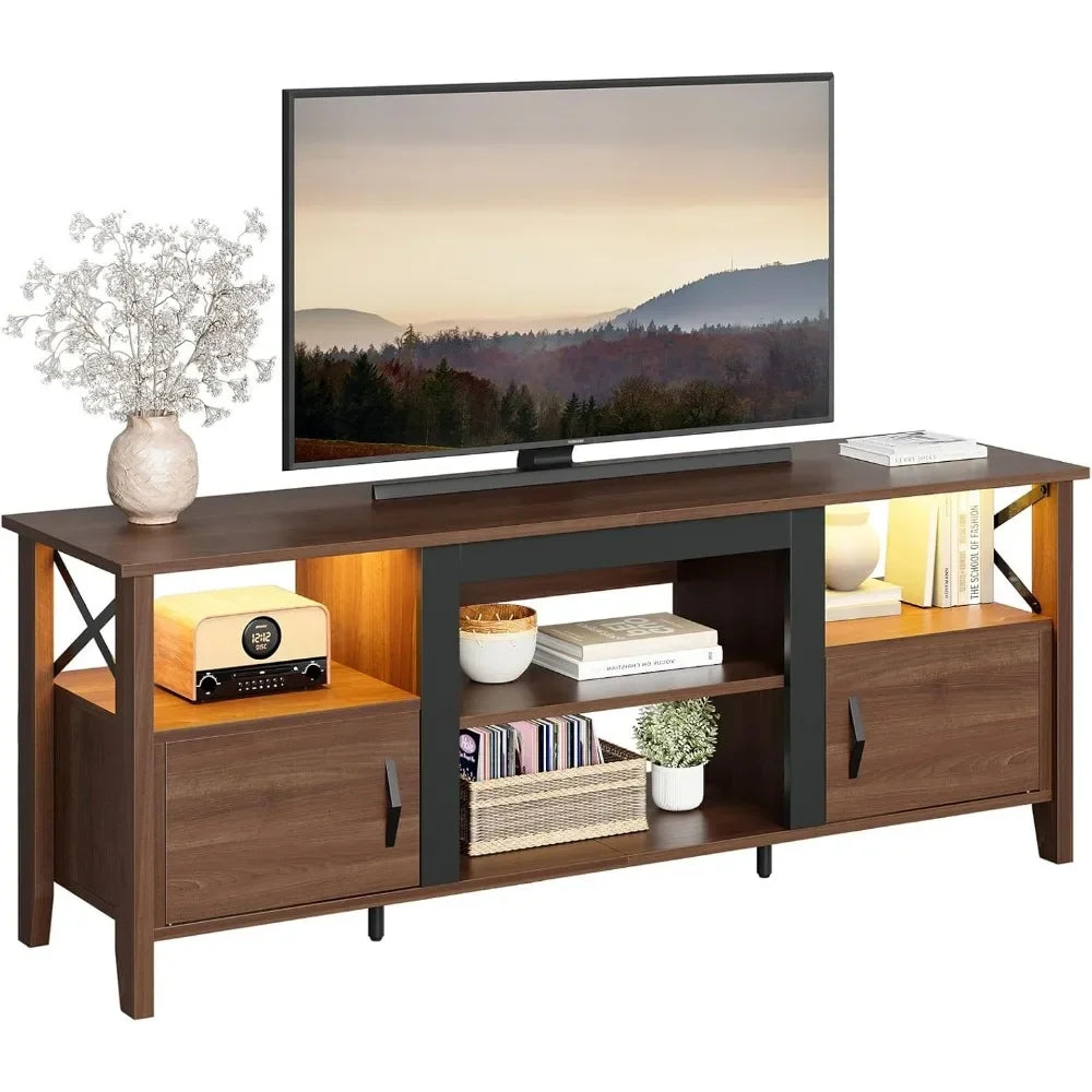 Entertainment Center with LED Lights