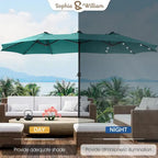 Extra Large Patio Umbrella with Solar Lights