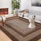 Washable Area Rugs Large Rugs for Living Room Modern Braided Print Non Slip Rug Indoor Floor Cover Accent Carpet for Bedroom