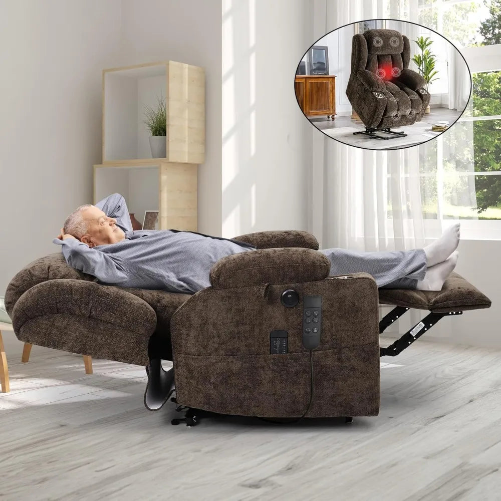 Large Power Lift Recliner with Heat