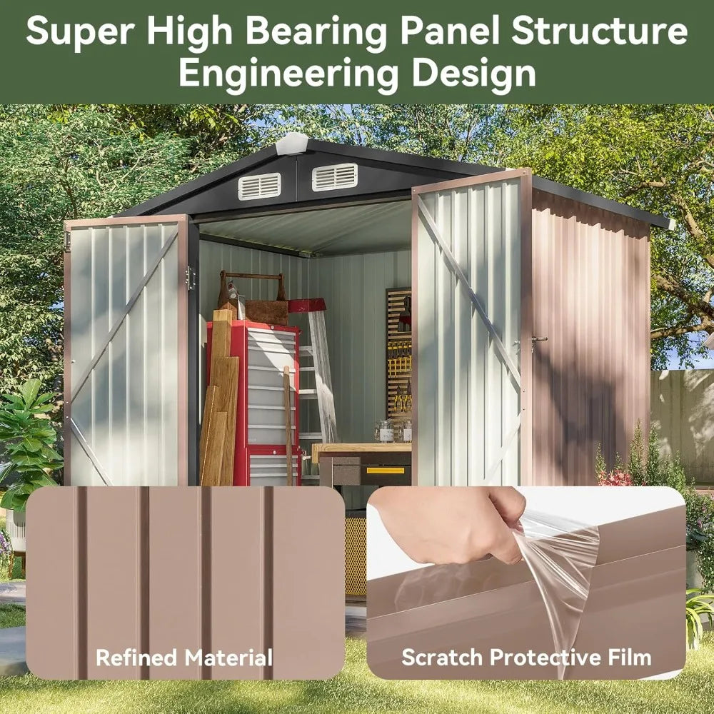 Outdoor Storage with Doors & Slooping Roof