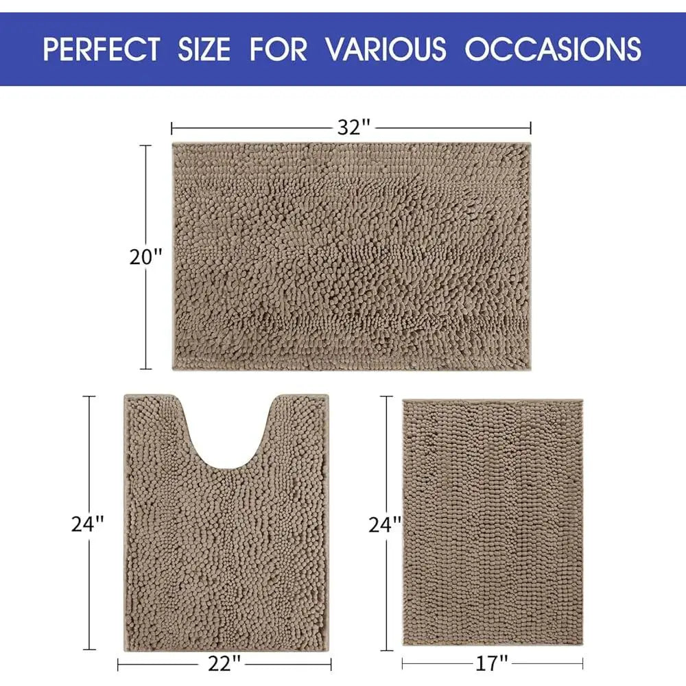 Absorbent Bathroom Mat Set