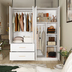Modern Wardrobe Armoire Closet with Drawers