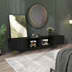 Television Console Table with Storage Cabinets