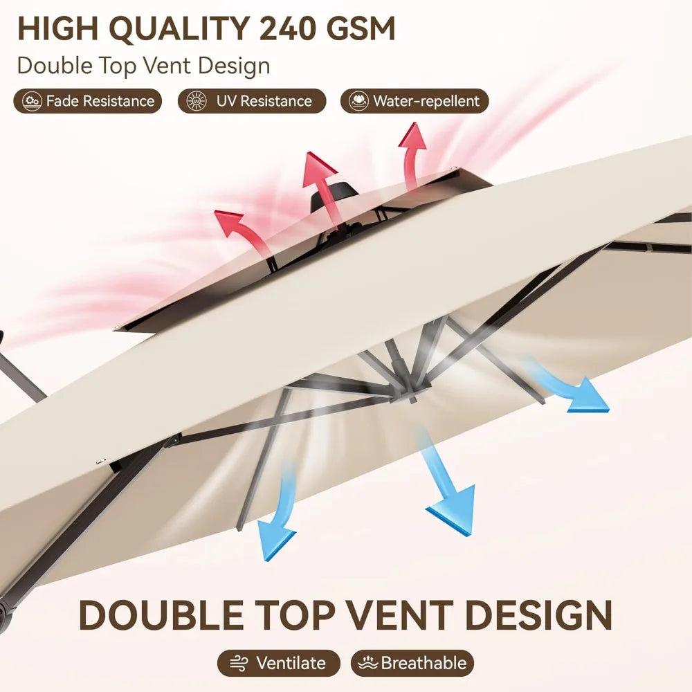 Large Rectangular Heavy Duty Offset Umbrellas