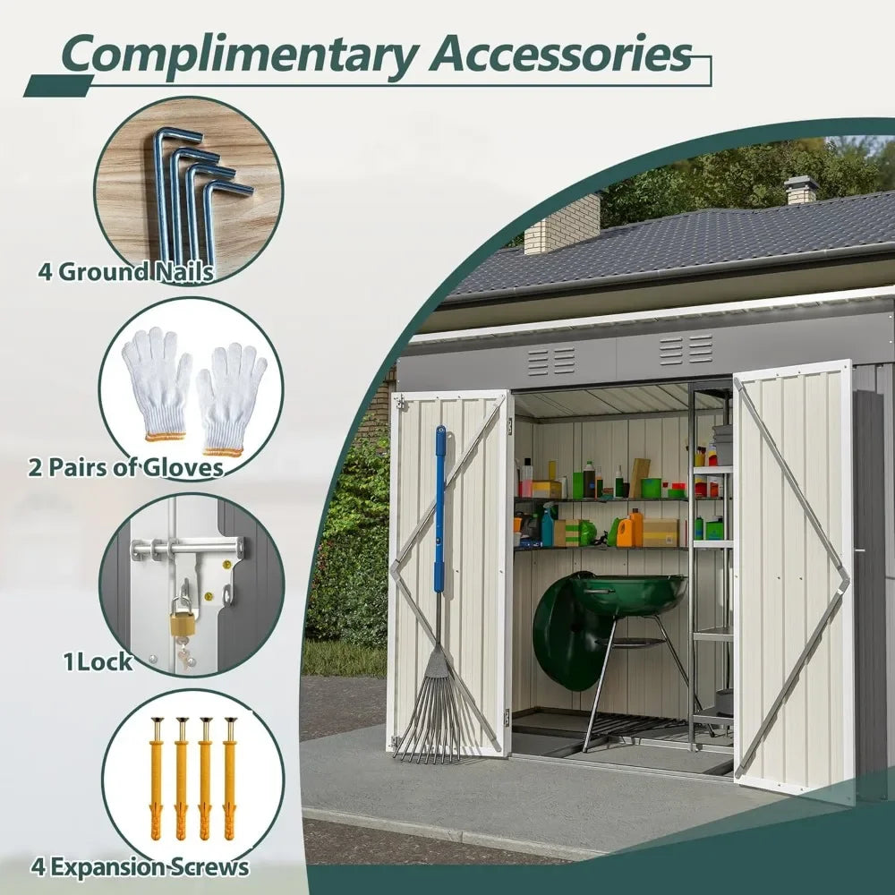 Large Metal Utility Tool Shed
