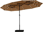 Extra Large Patio Umbrella with Solar Lights