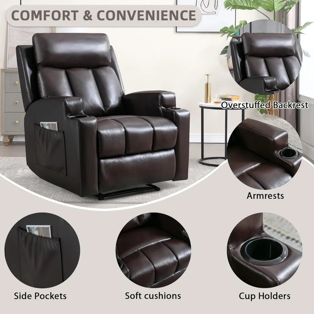 Manual Recliner with Massage and Heat