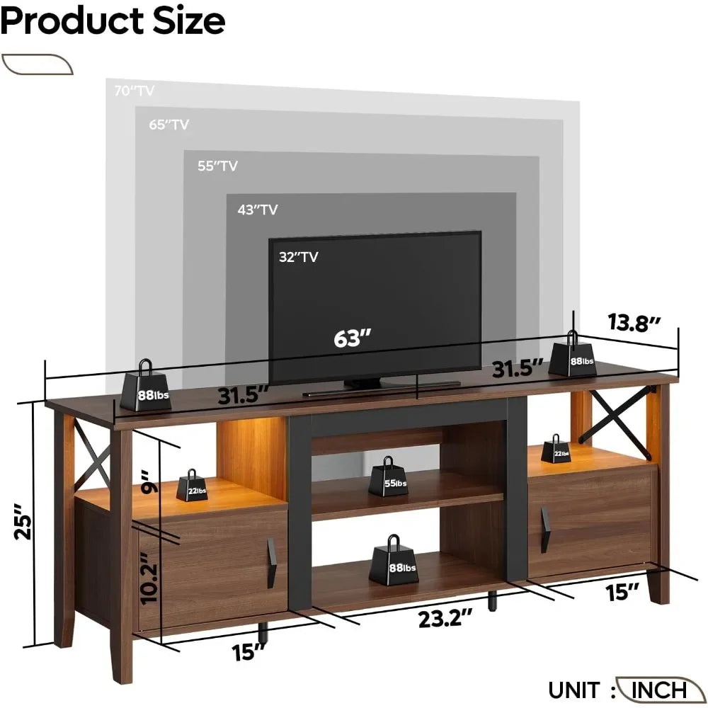 Entertainment Center with LED Lights