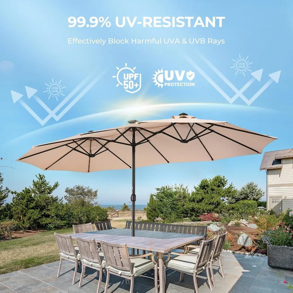 Solar LED Lighted Table Umbrella