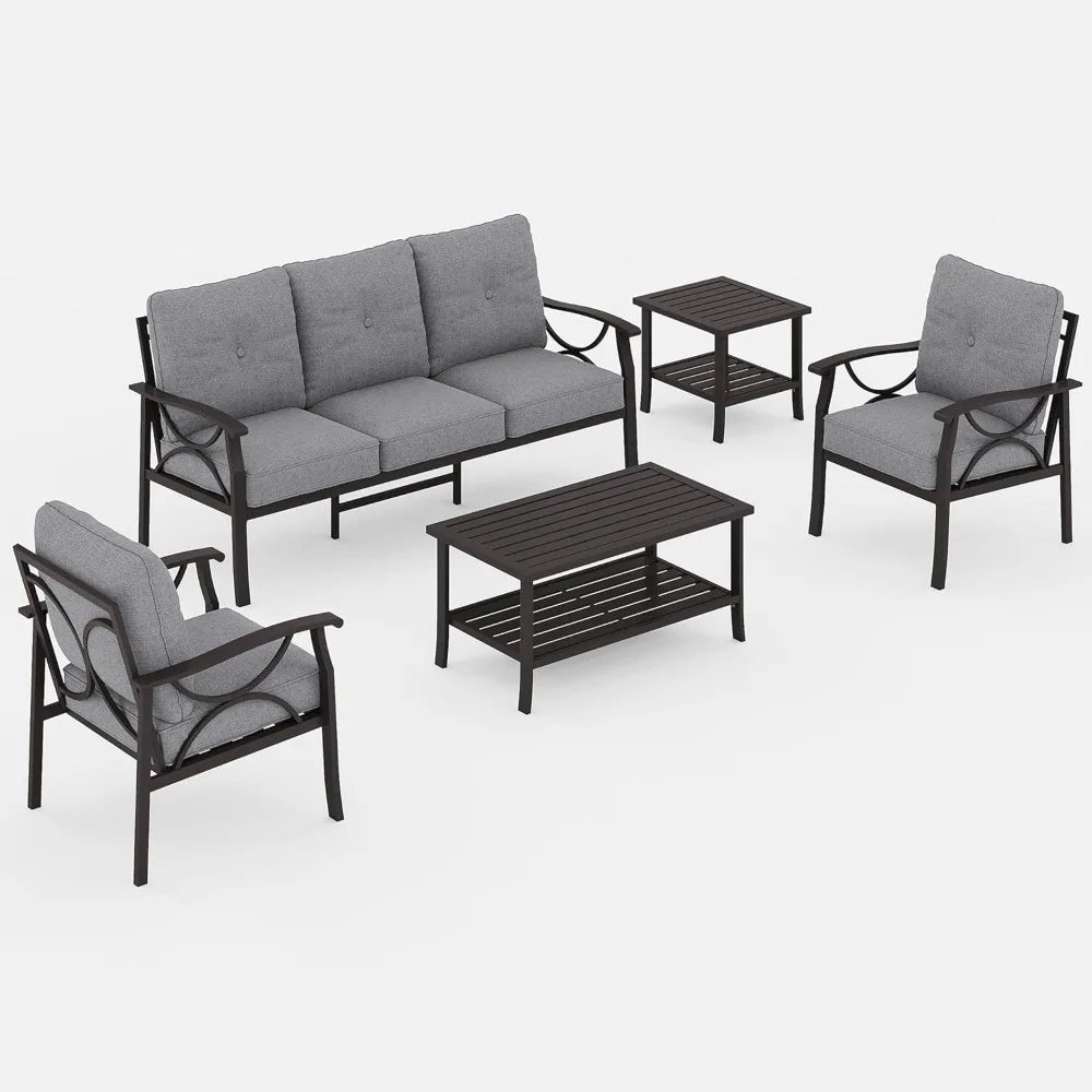 Outdoor Metal Sectional Furniture with Cushions