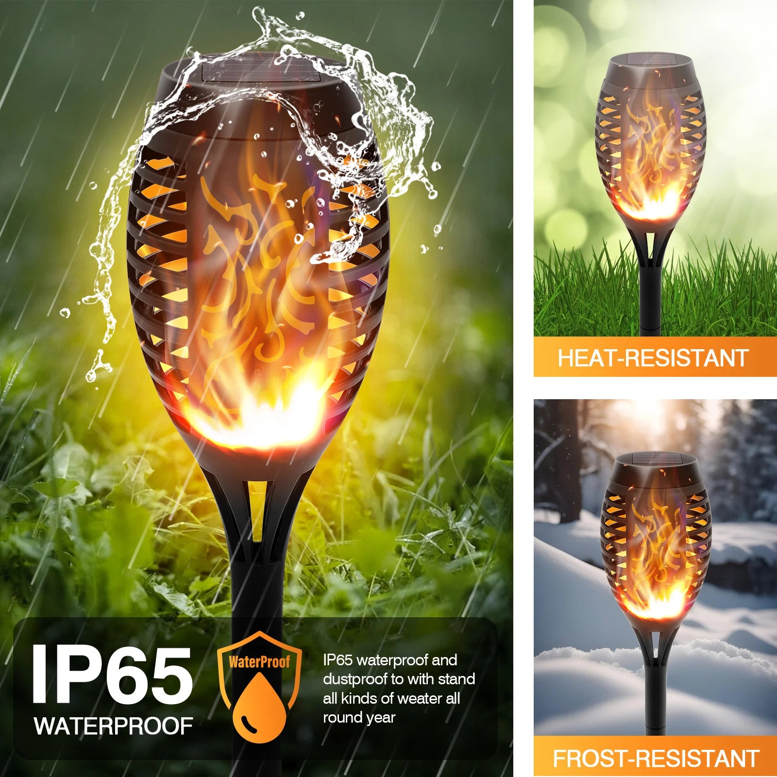 Solar Torch Lights with Flickering Flame